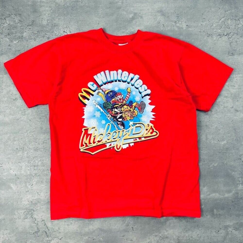 Vintage Y2K McDonald's Mc Winterfest Mickey D's T Shirt Christmas